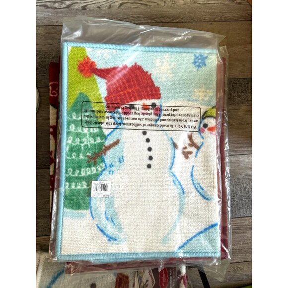 St. Nicholas Square Holiday "Snowman & Penguin" Doormat Rug - Picture 2 of 4